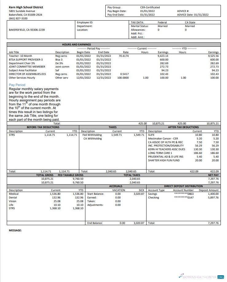 Download USA California Kern highschool District earnings Photoshop template